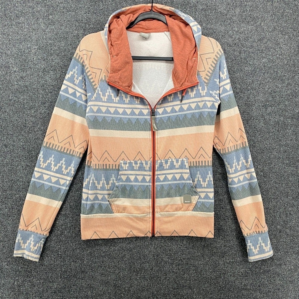 Bench‎ Sweater Womens Small Aztec Print Full Zip Hoodie Casual Outdoor Hiking